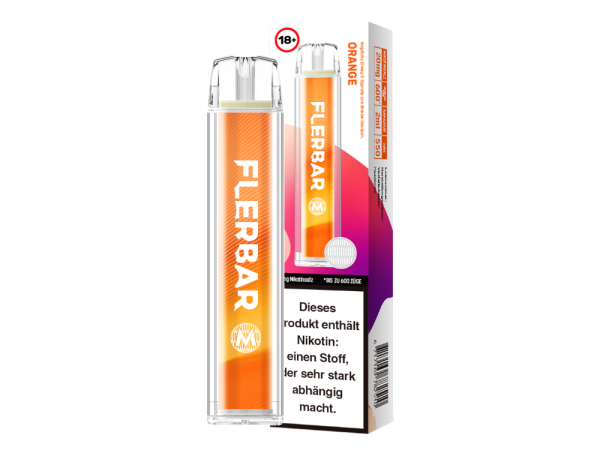Flerbar - M Einweg E-Zigarette - Orange 20 mg/ml