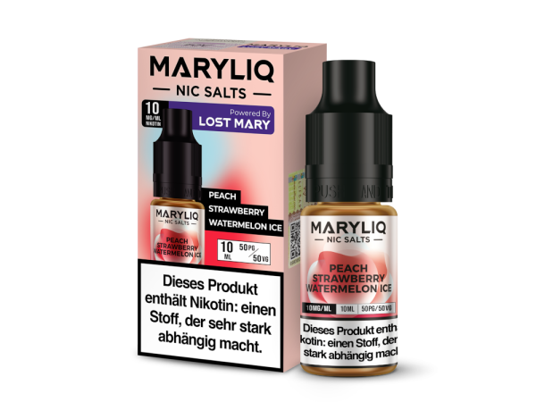 MARYLIQ - Peach Strawberry Watermelon Ice - Nikotinsalz Liquid 10 mg/ml